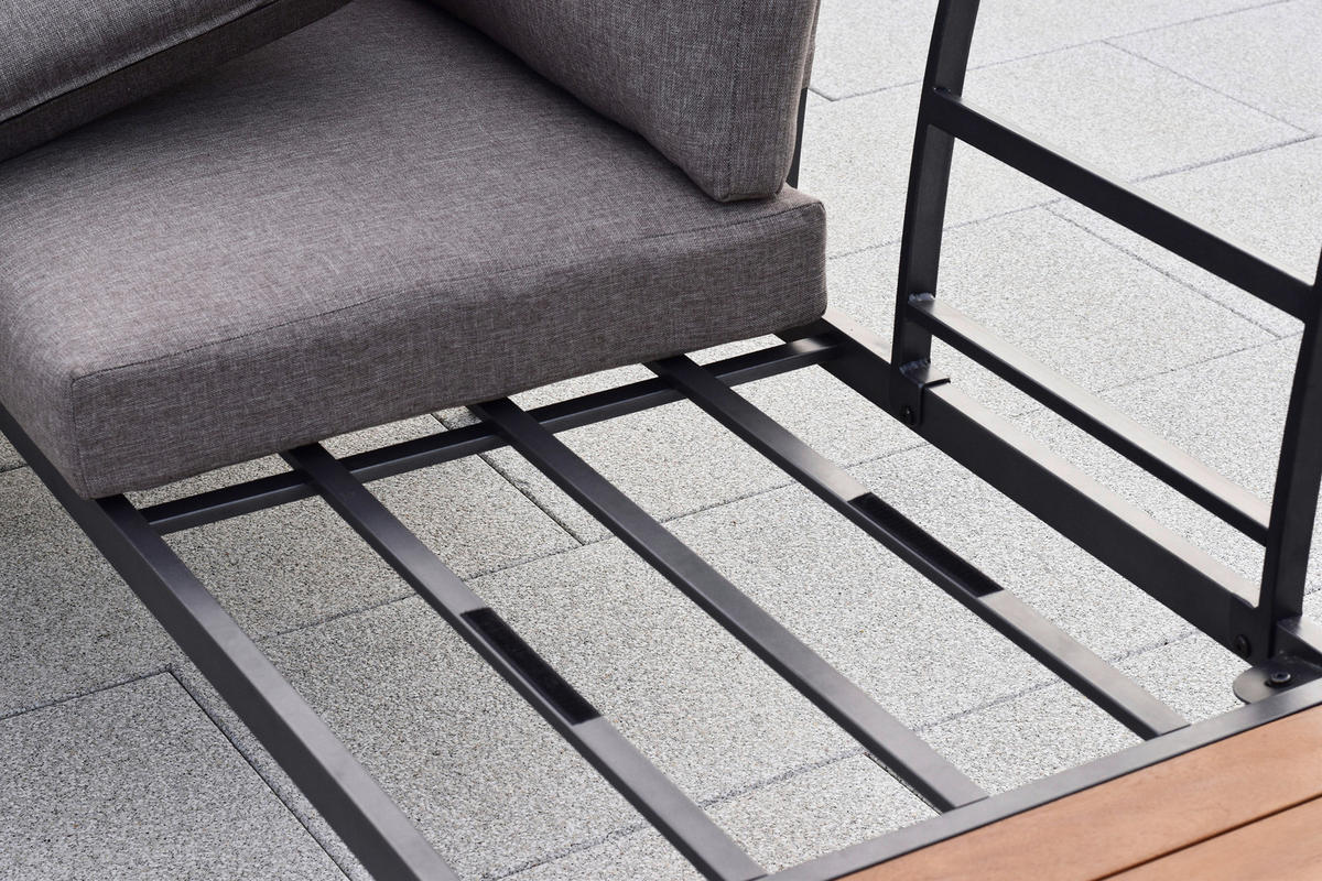 GARTENSET 3-teilig  - Graphitfarben/Naturfarben, MODERN, Kunststoff/Textil - Gardenson