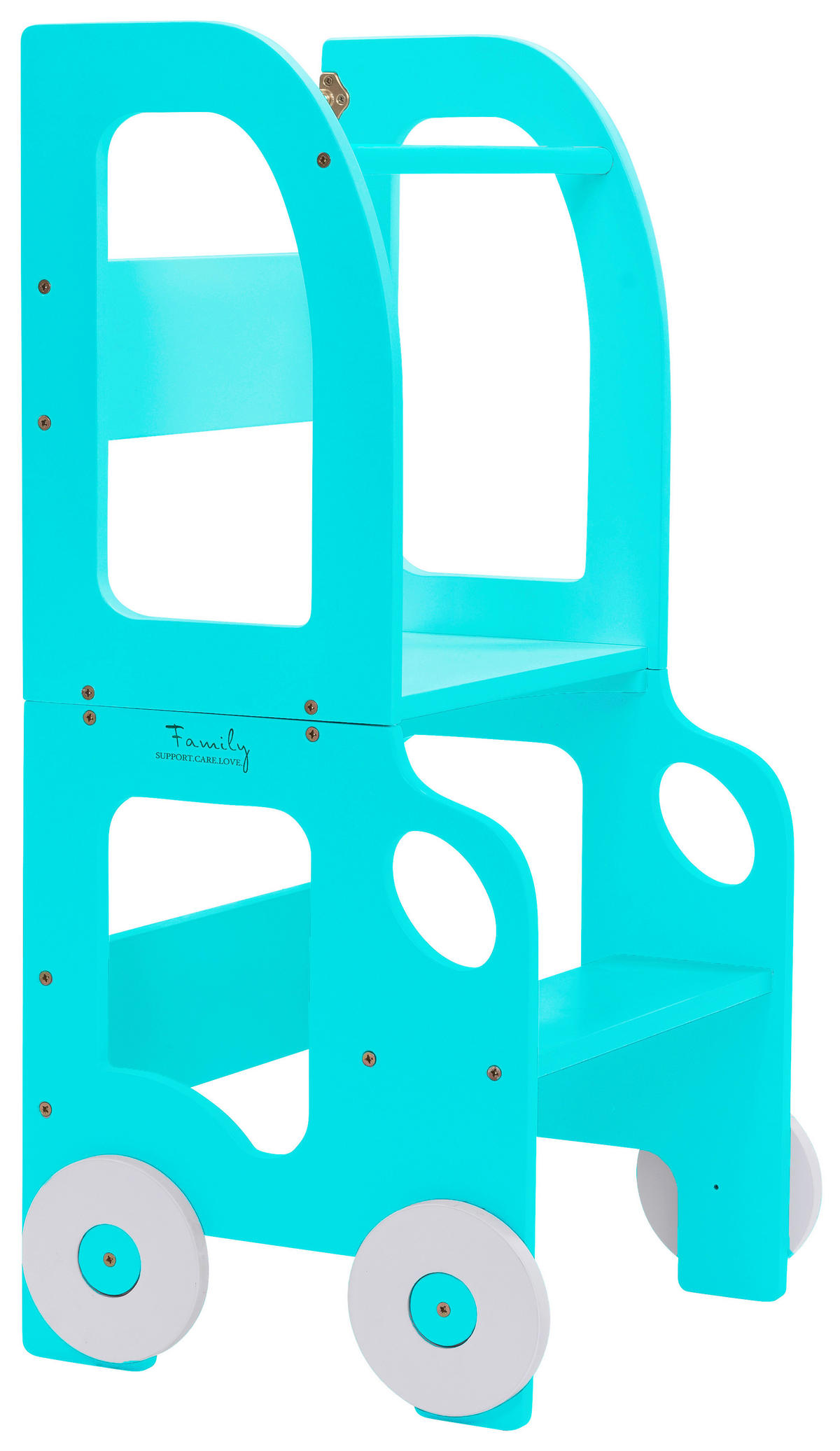 KOMBIHOCHSTUHL  - Blau, Basics, Holz (38/90/40cm)