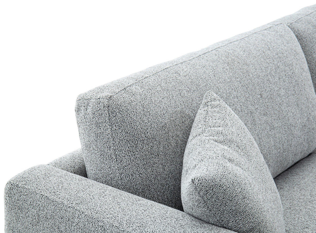 SCHLAFSOFA Leinenoptik Hellgrau  - Hellgrau/Schwarz, Design, Holz/Textil (220,5/86/96cm) - Livetastic