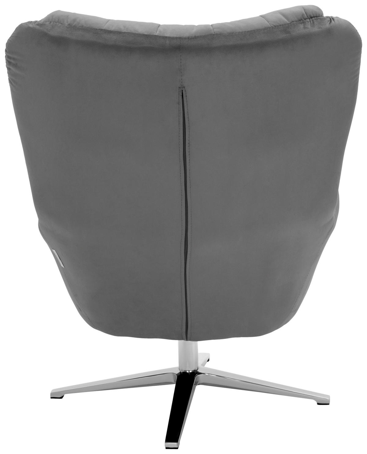 RELAXSESSEL Samt Hocker    - Grau, Design, Metall (73/102/84cm) - MID.YOU