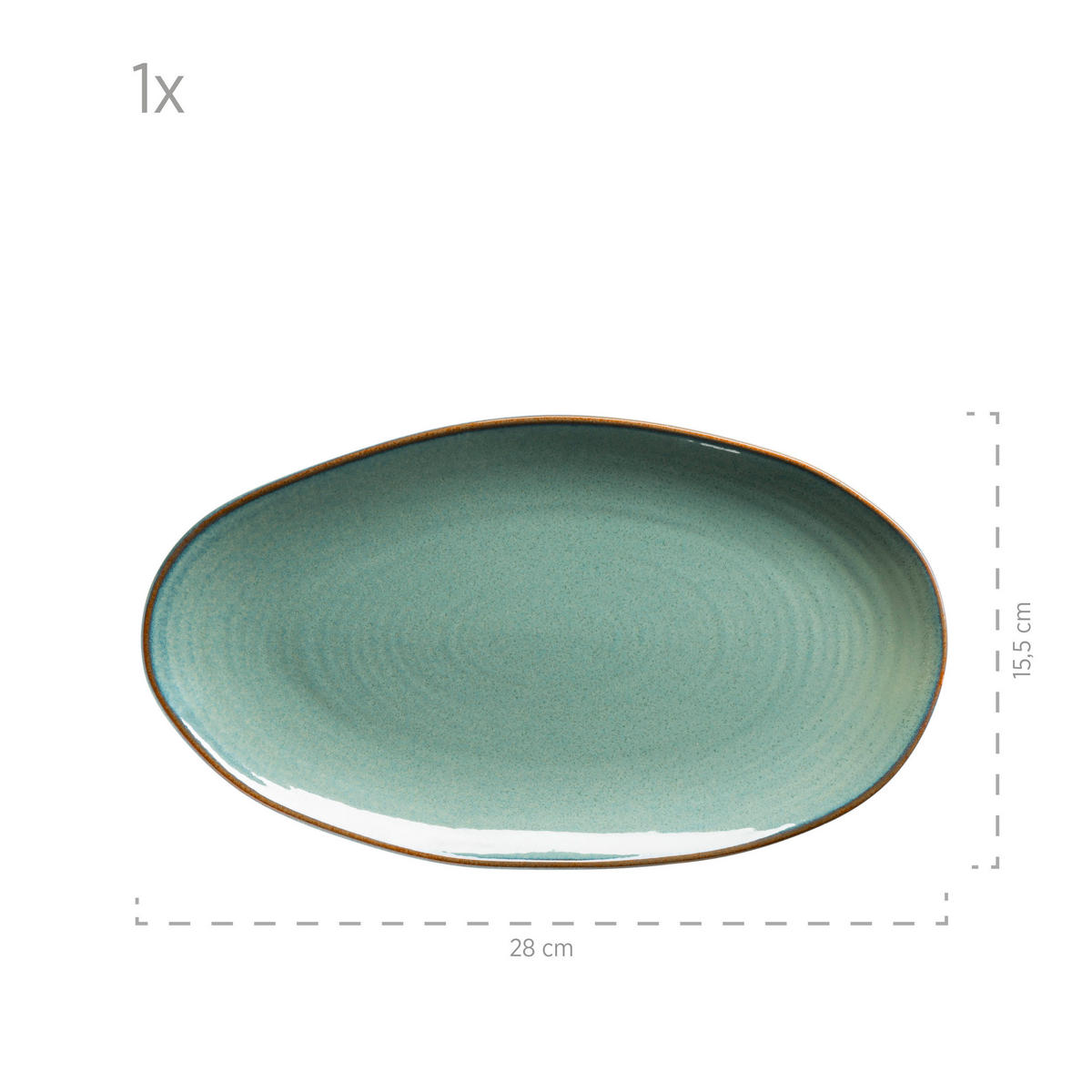 SERVIERPLATTEN-SET Nottingham  - Türkis/Grün, Basics, Keramik - Mäser