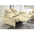 3-SITZER-SOFA Latina in Echtleder Creme   - Creme/Alufarben, Design, Leder/Metall (190/82/99cm) - Dieter Knoll