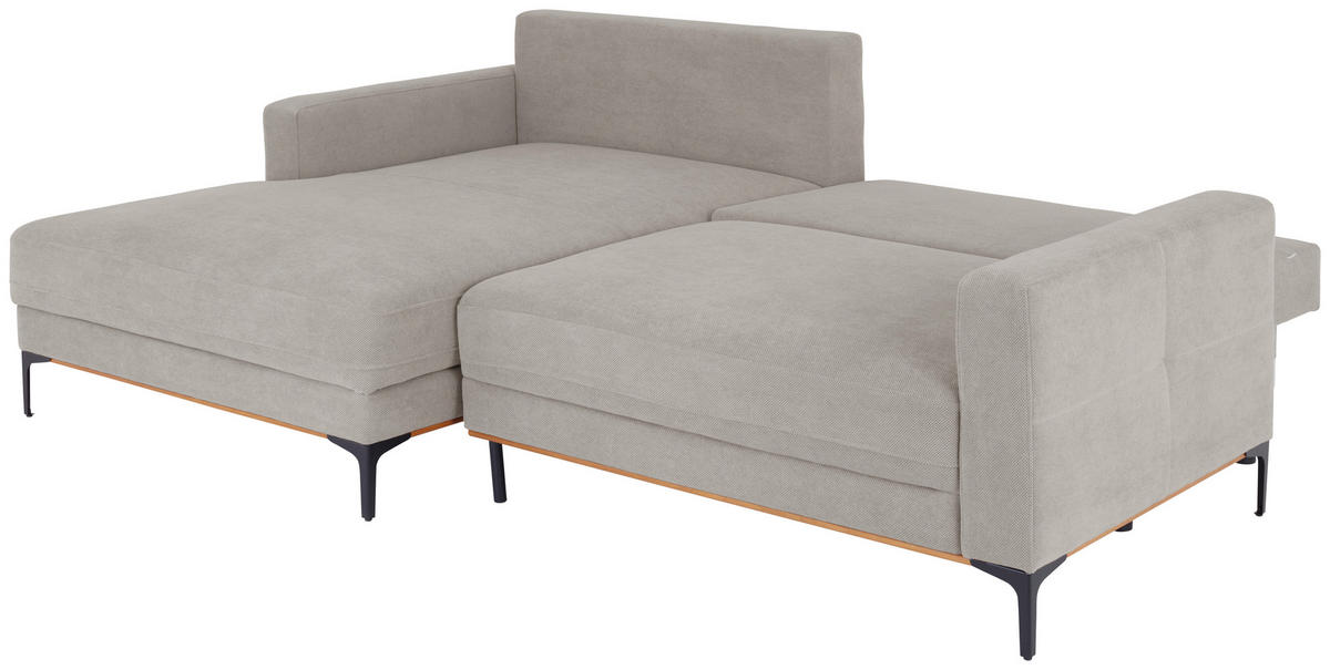 ECKSOFA in Beige  - Beige/Schwarz, Modern, Textil/Metall (162/238cm) - Ondega
