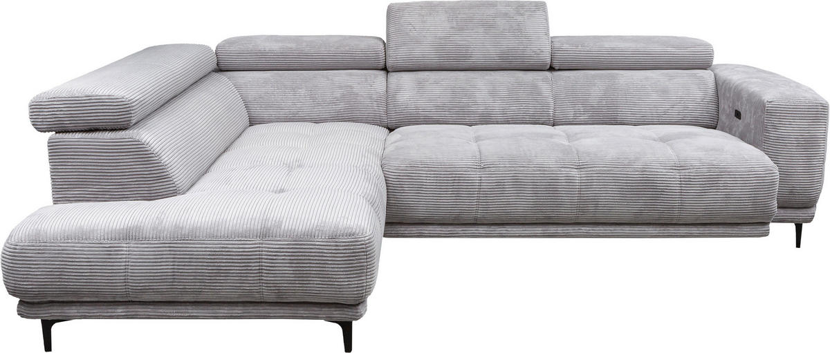 ÜLŐGARNITÚRA textil szürke  - fekete/szürke, Modern, textil (210/304cm) - Xora