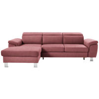 ECKSOFA in Webstoff Hellrot  - Hellrot/Silberfarben, Design, Textil/Metall (167/250cm) - Xora