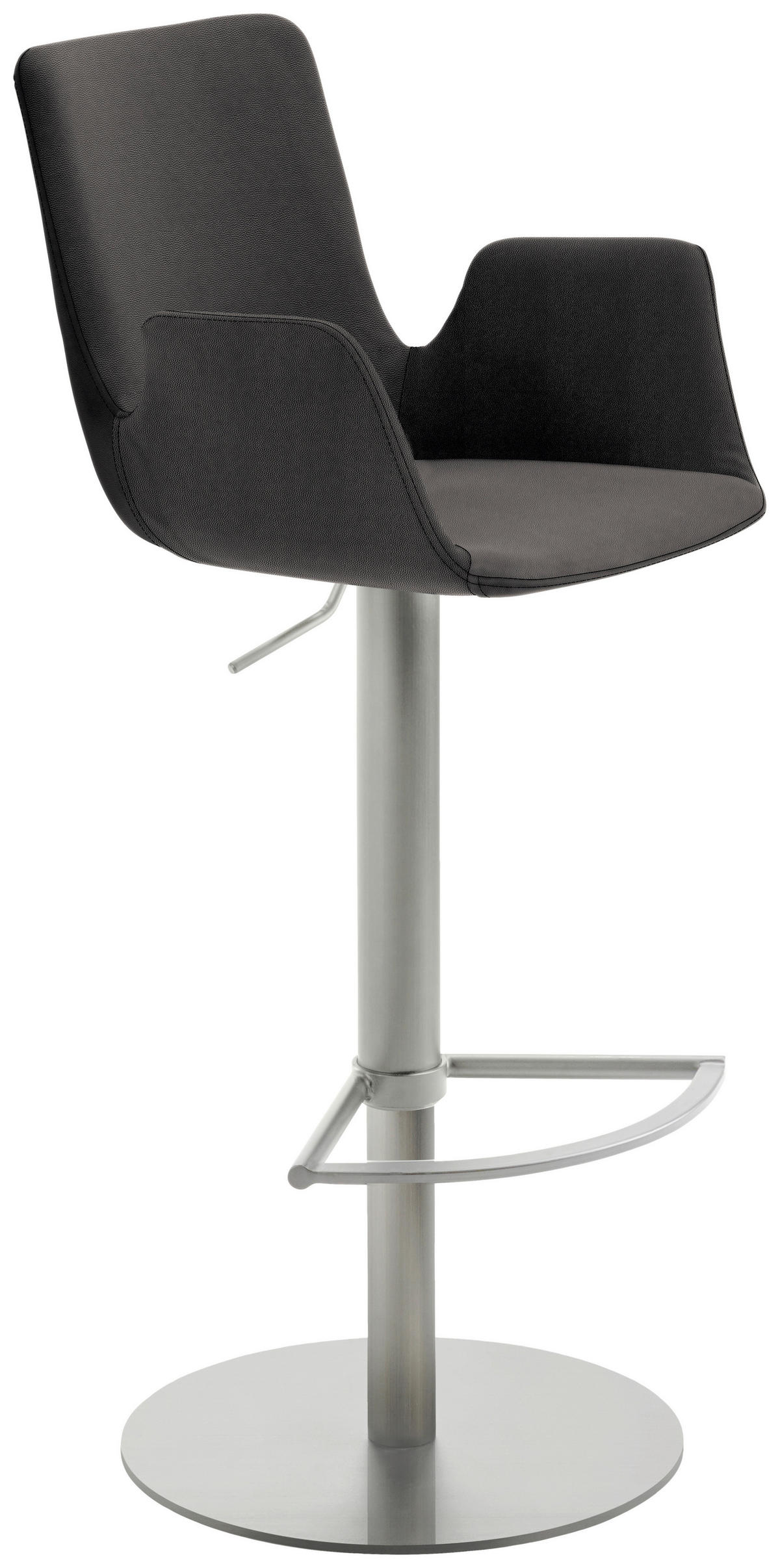 BARHOCKER Graphitfarben Stahl  - Edelstahlfarben/Graphitfarben, Design, Metall (53/84-109/50cm) - Novel