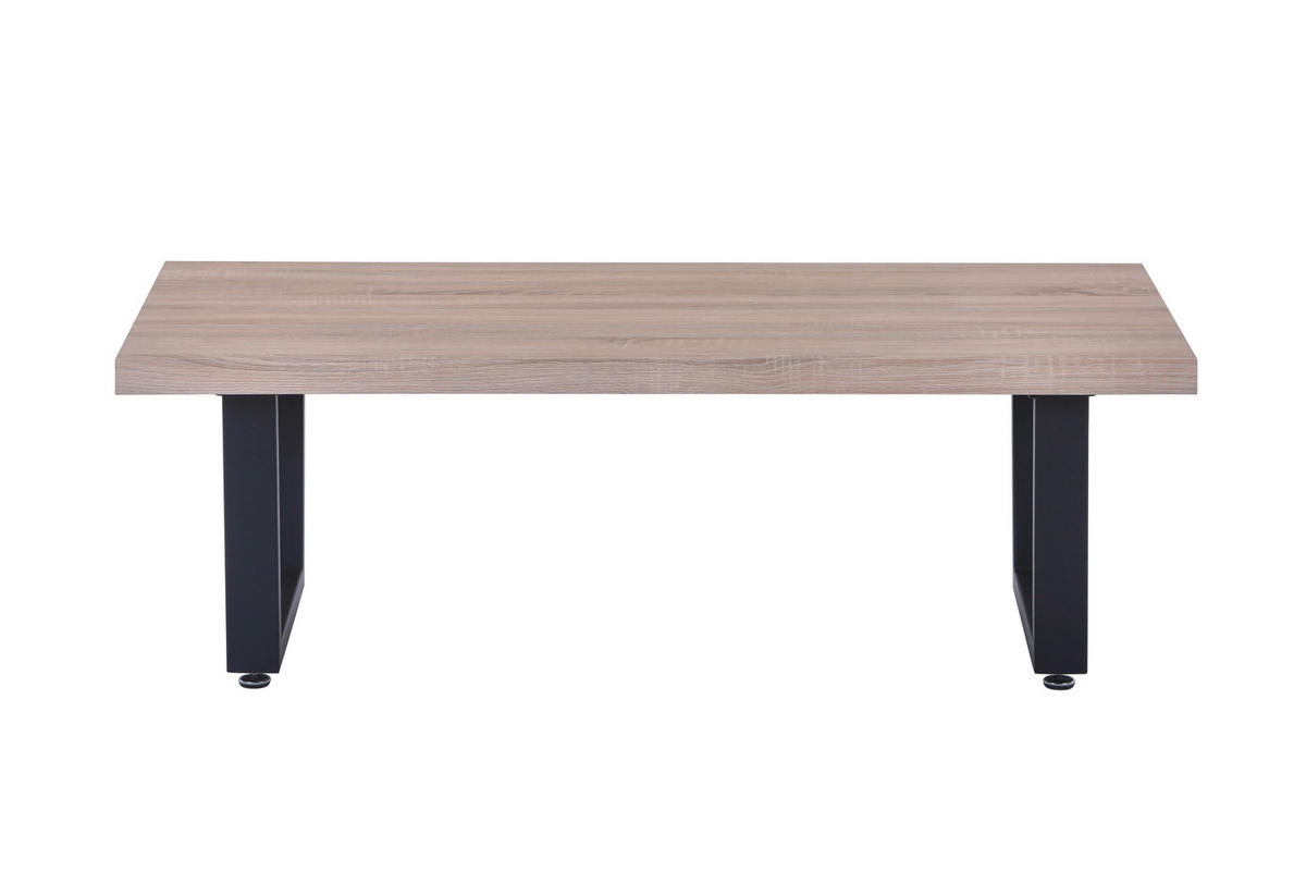 COUCHTISCH 120/60/40 cm quadratisch Naturfarben, Schwarz  - Schwarz/Naturfarben, Design, Holzwerkstoff/Metall (120/60/40cm) - MID.YOU