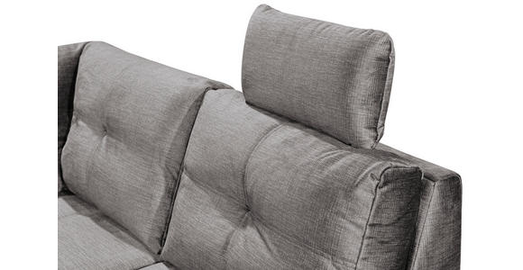 WOHNLANDSCHAFT in Mikrovelours Hellgrau  - Hellgrau/Schwarz, KONVENTIONELL, Kunststoff/Textil (127/334/217cm) - Carryhome