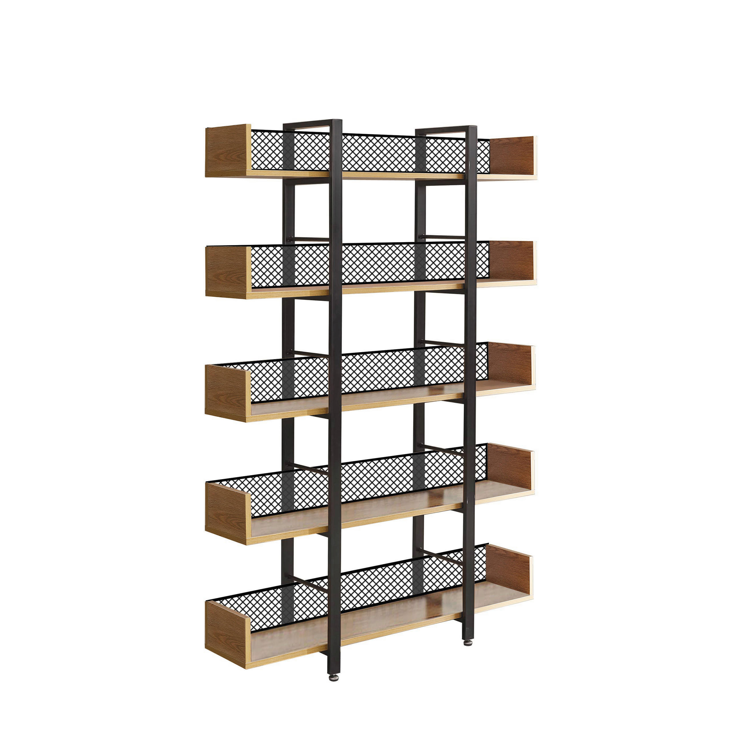 REGAL  120/180/30 cm Naturfarben, Schwarz  - Schwarz/Naturfarben, Design, Holzwerkstoff/Metall (120/180/30cm) - Livetastic