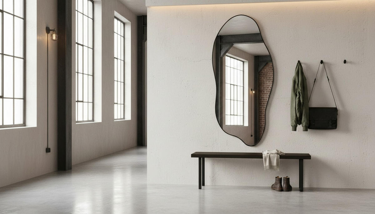 WANDSPIEGEL 70/150/1,5 cm    in wellenförmig  - Schwarz, Design, Glas/Holzwerkstoff (70/150/1,5cm) - Xora