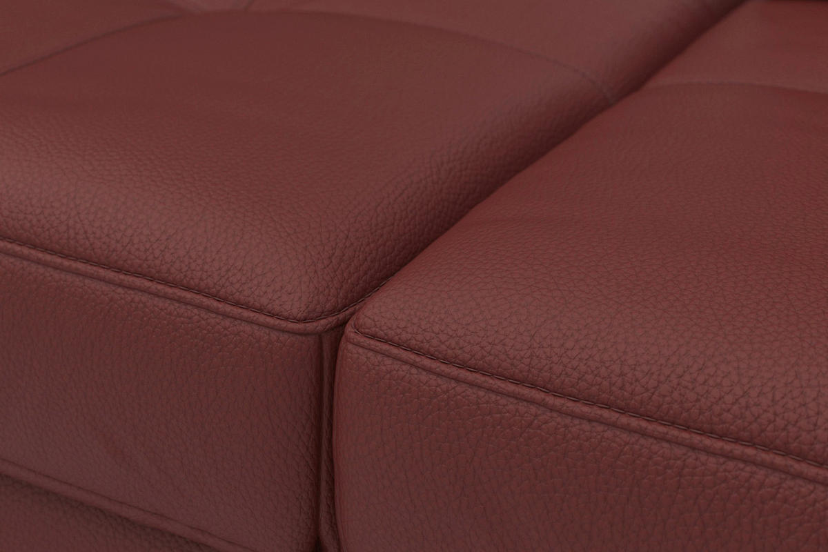 SEDACÍ SOUPRAVA, kůže, červenohnědá - černá/červenohnědá, Basics, kov/textil (223/363/176cm) - Sit & More