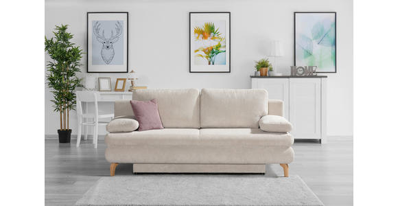 SCHLAFSOFA Cord Beige - Eichefarben/Beige, Design, Holz/Textil (200/91/92cm) - Novel
