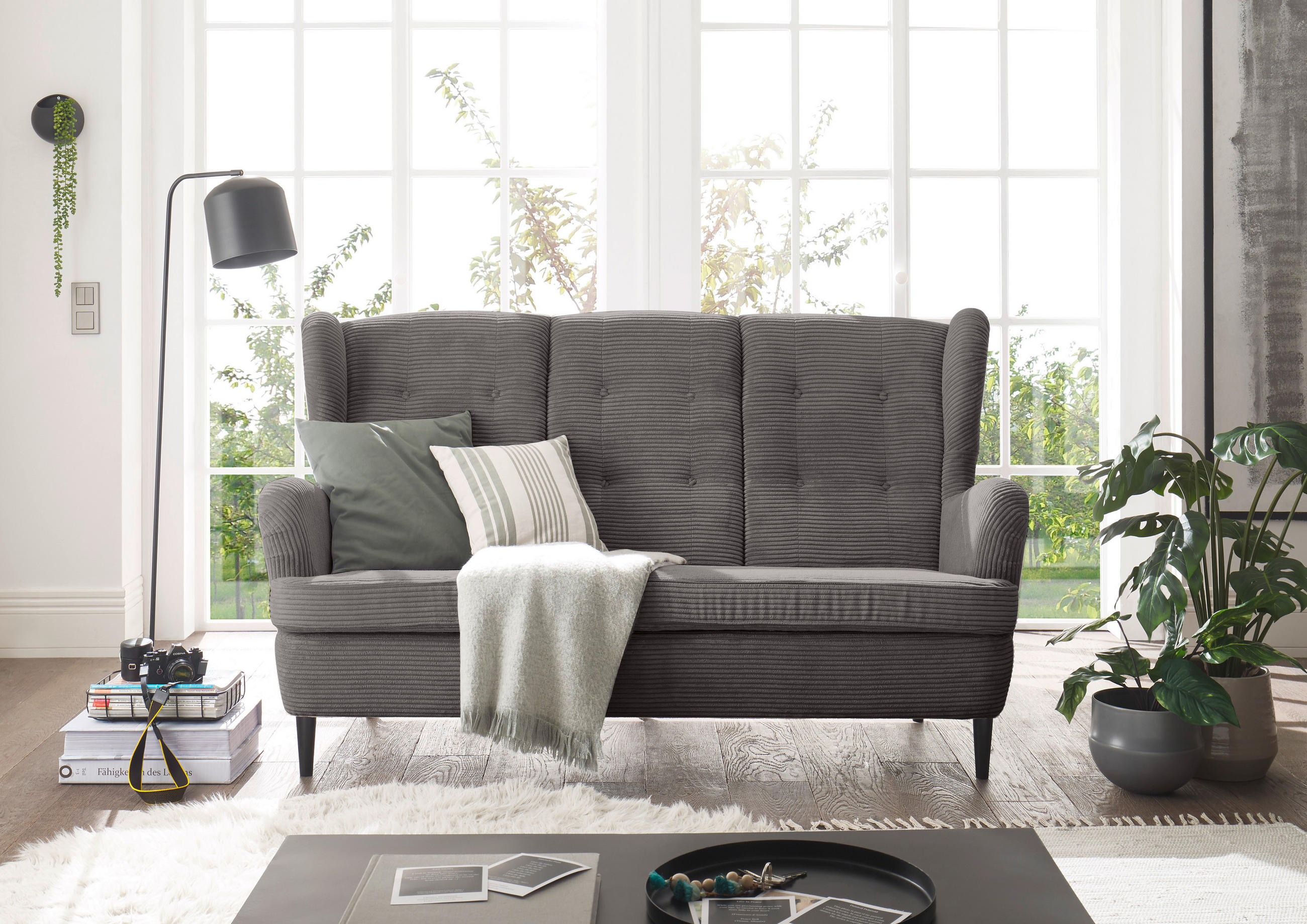 KÜCHENSOFA  - Schwarz/Grau, KONVENTIONELL, Holz/Textil (176/103/98cm) - MID.YOU