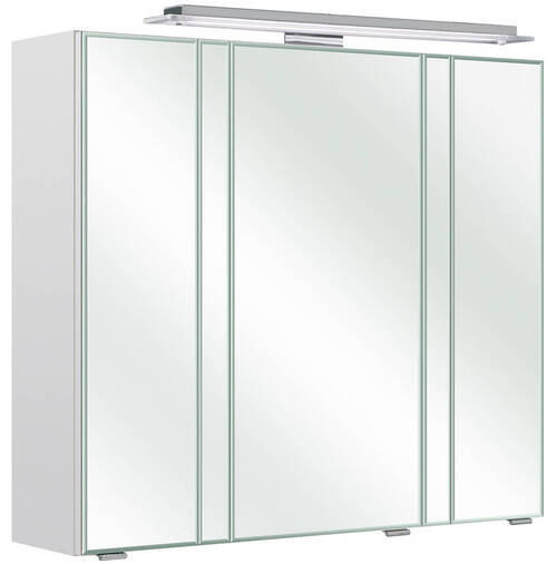 SPIEGELSCHRANK 80/70/20 cm  - Chromfarben/Weiß, Basics, Glas/Holzwerkstoff (80/70/20cm) - Xora