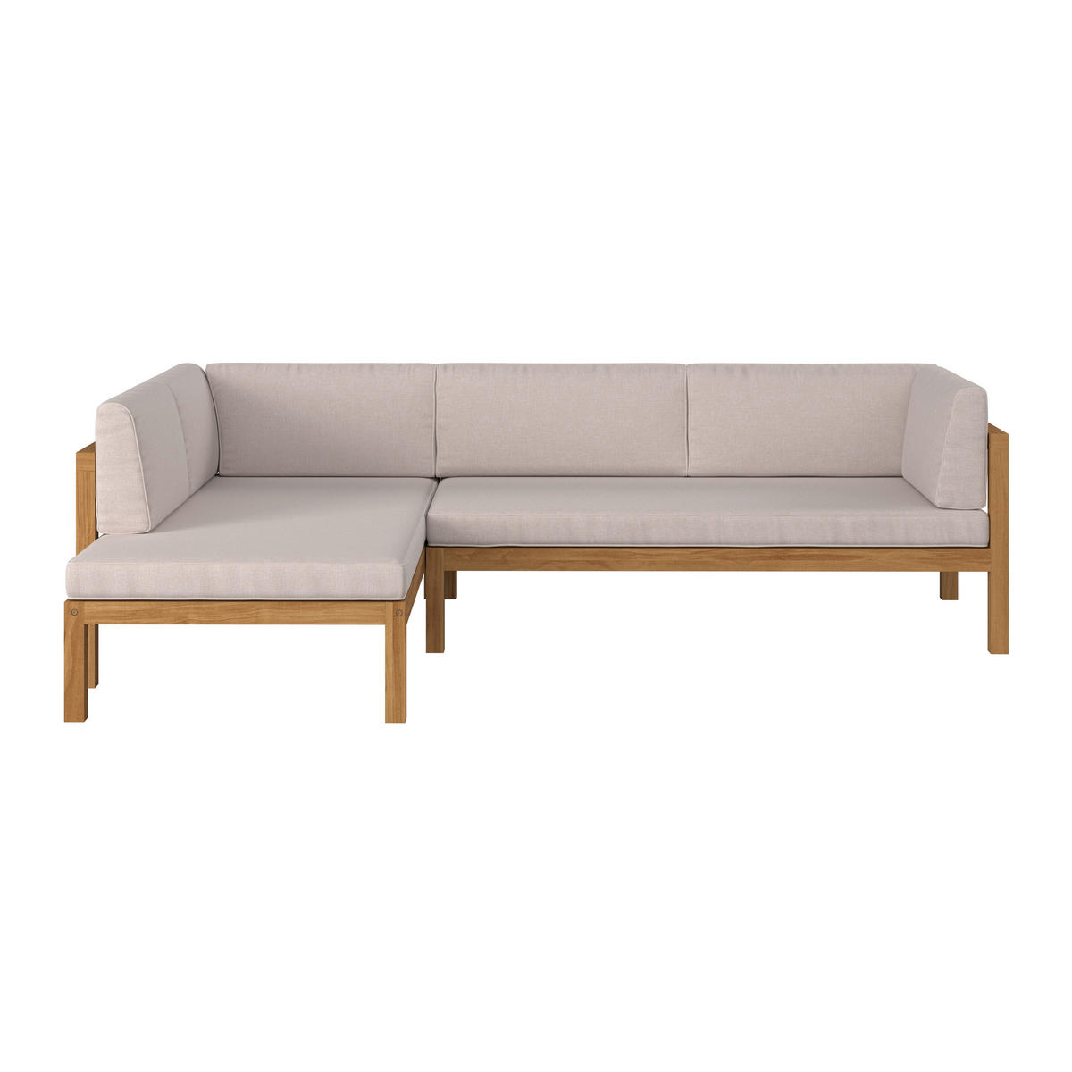 LOUNGEGARNITUR Akazie vollmassiv  - Beige/Naturfarben, MODERN, Holz/Textil (262/78/180cm) - Ambia Garden