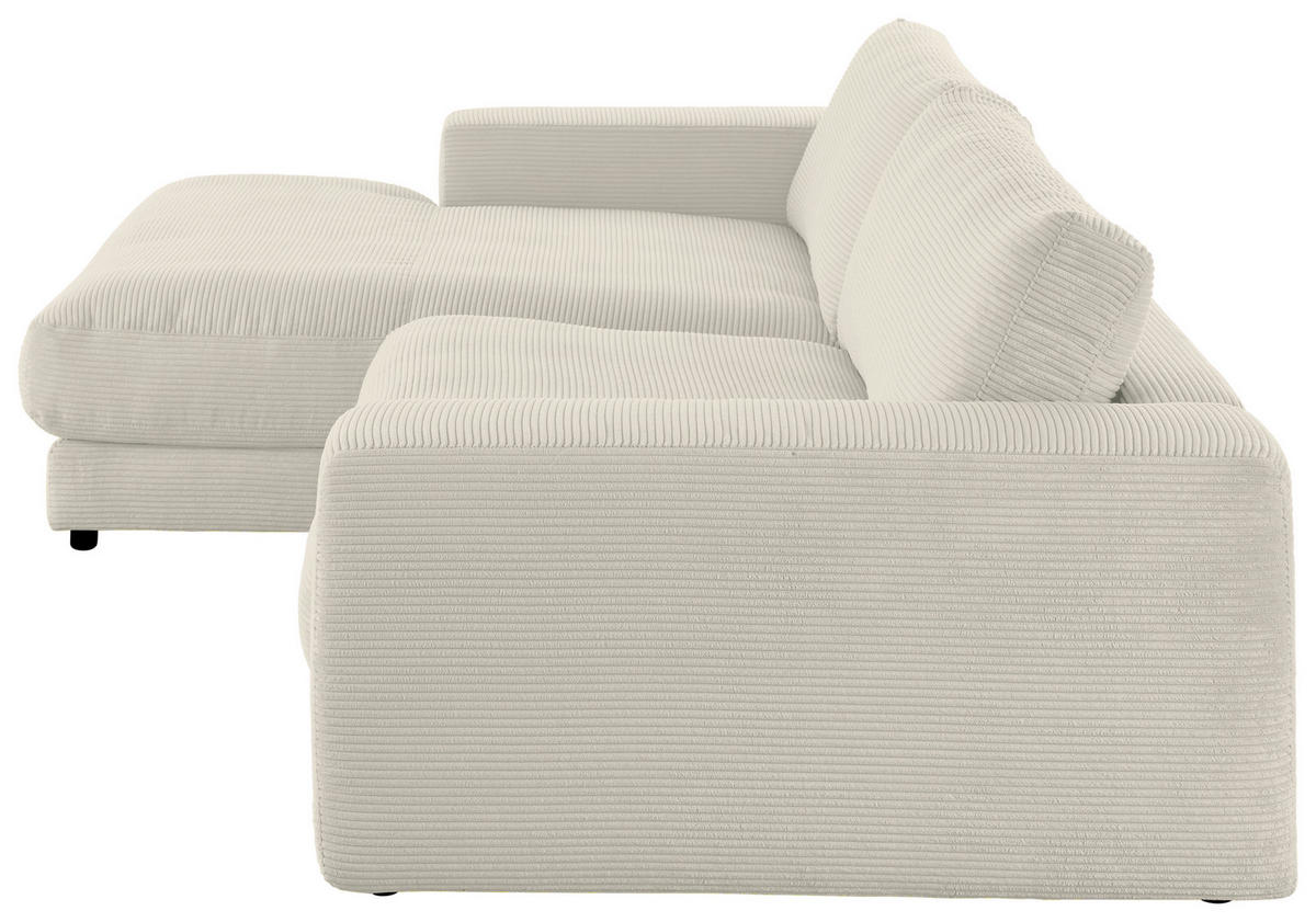 ECKSOFA in Cord Naturfarben  - Schwarz/Naturfarben, Design, Kunststoff/Textil (190/270cm) - Lomoco