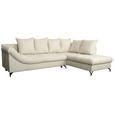 ECKSOFA Perlmutt Struktur  - Perlmutt/Schwarz, KONVENTIONELL, Textil/Metall (274/194cm) - Carryhome
