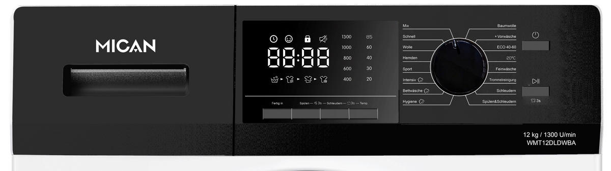 WASCHMASCHINE WMT12DLDWBA  - Weiß, Basics, Glas/Keramik (62,5/59,5/85cm) - Mican