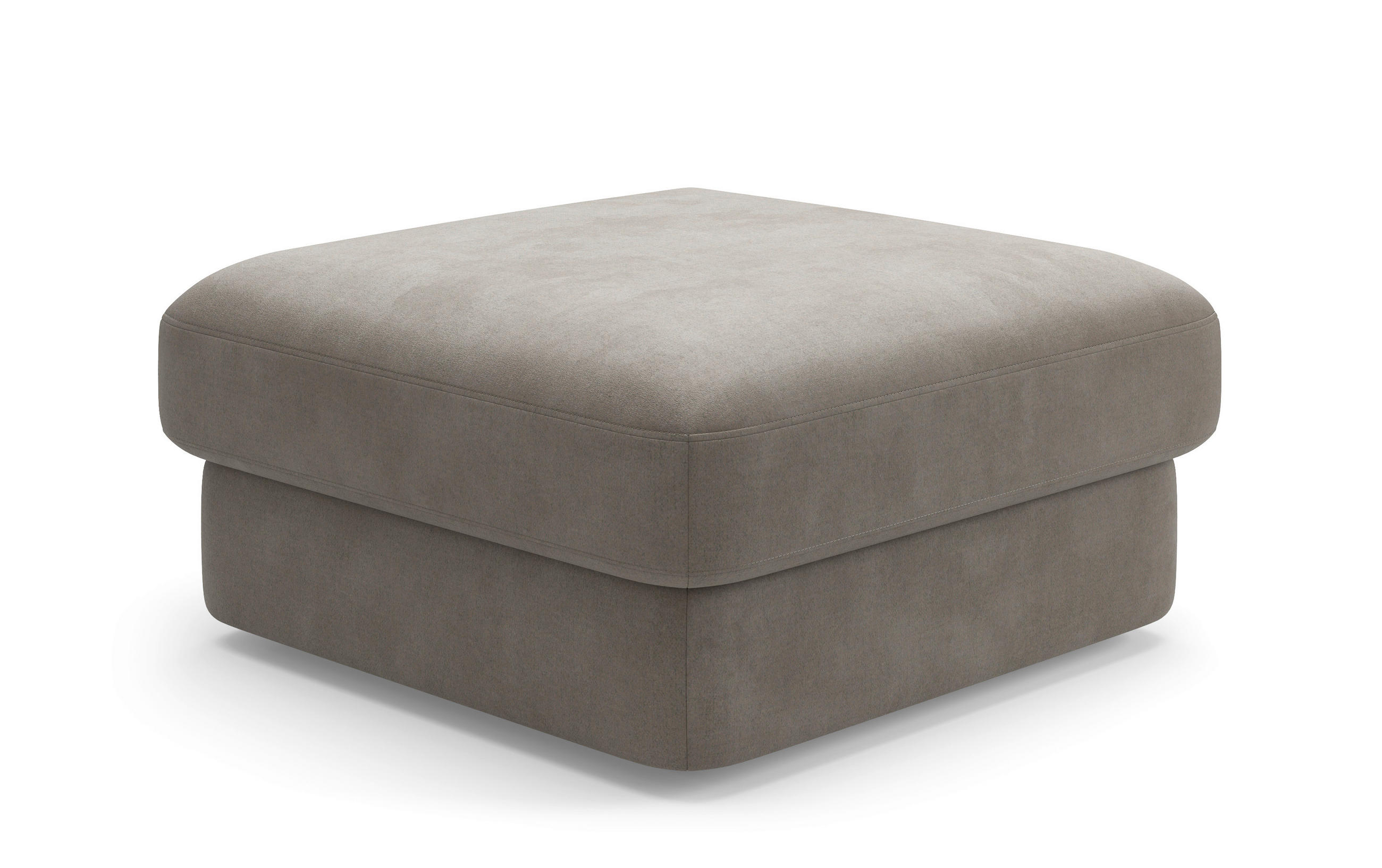 HOCKER FABIO E Flachgewebe Schlammfarben  - Schlammfarben/Schwarz, MODERN, Kunststoff/Textil (97/46/97cm) - Sit & More