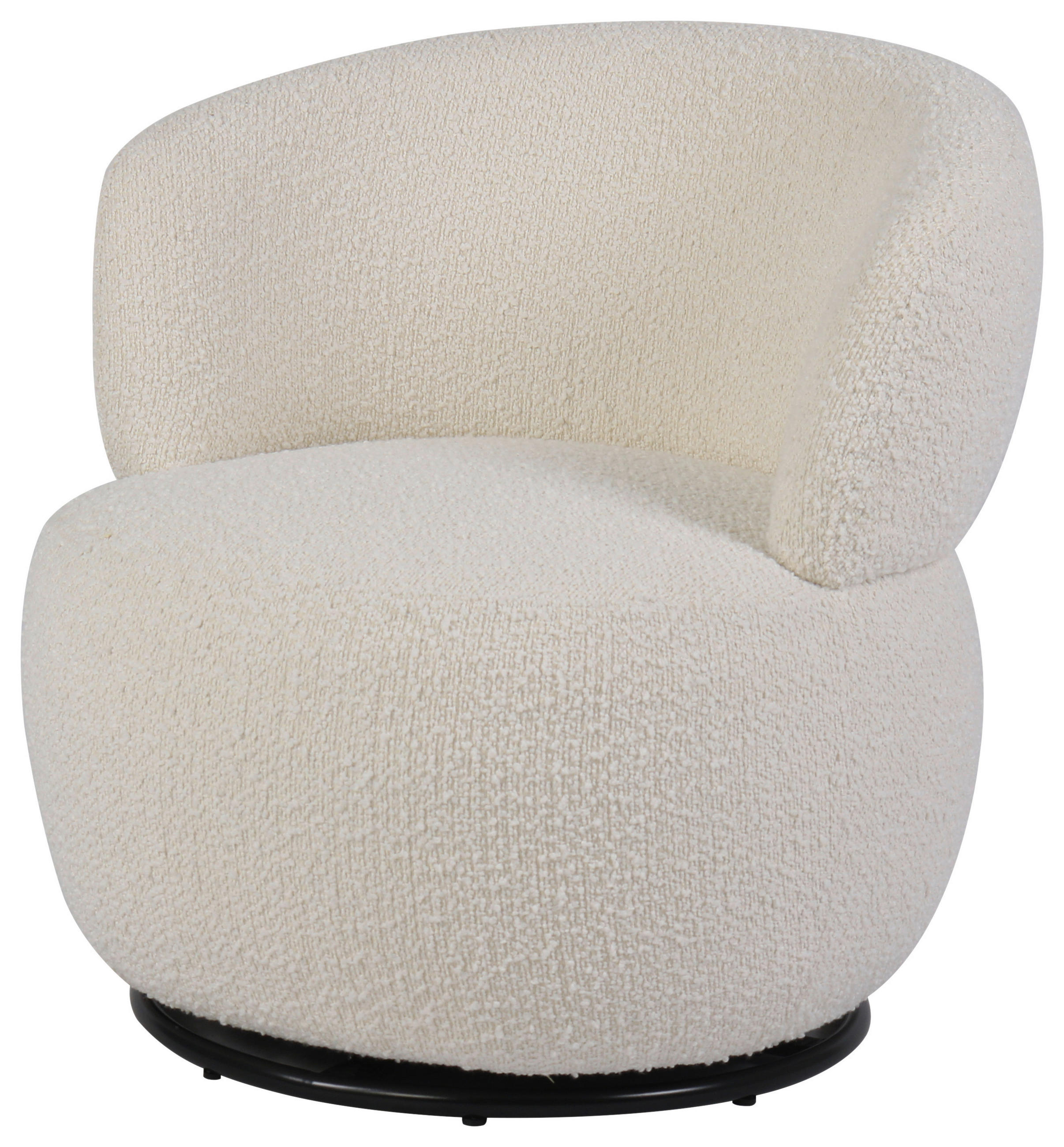 SESSEL in Bouclé Weiß  - Schwarz/Weiß, Design, Textil/Metall (73.5/72.5/71.5cm) - Xora