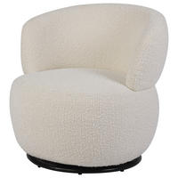 SESSEL in Bouclé Weiss  - Weiss/Schwarz, Design, Textil/Metall (73.5/72.5/71.5cm) - Xora