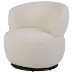 SESSEL in Bouclé Weiß  - Schwarz/Weiß, Design, Textil/Metall (73.5/72.5/71.5cm) - Xora