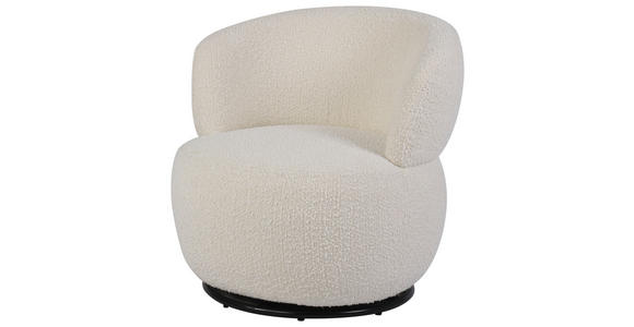 SESSEL in Bouclé Weiß  - Schwarz/Weiß, Design, Textil/Metall (73.5/72.5/71.5cm) - Xora