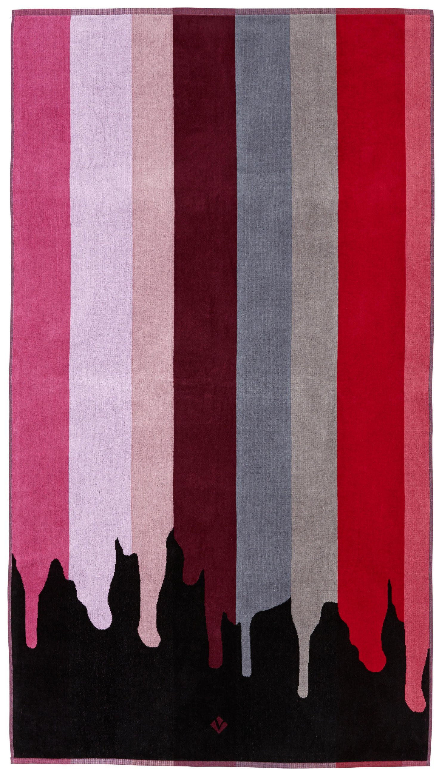 STRANDTUCH Leonardo Grau, Rosa, Rot, Schwarz 100/180 cm  - Rot/Schwarz, Trend, Textil (100/180cm) - Vossen
