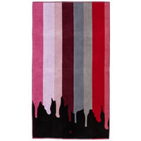 STRANDTUCH Leonardo Grau, Rosa, Rot, Schwarz 100/180 cm  - Rot/Schwarz, Trend, Textil (100/180cm) - Vossen