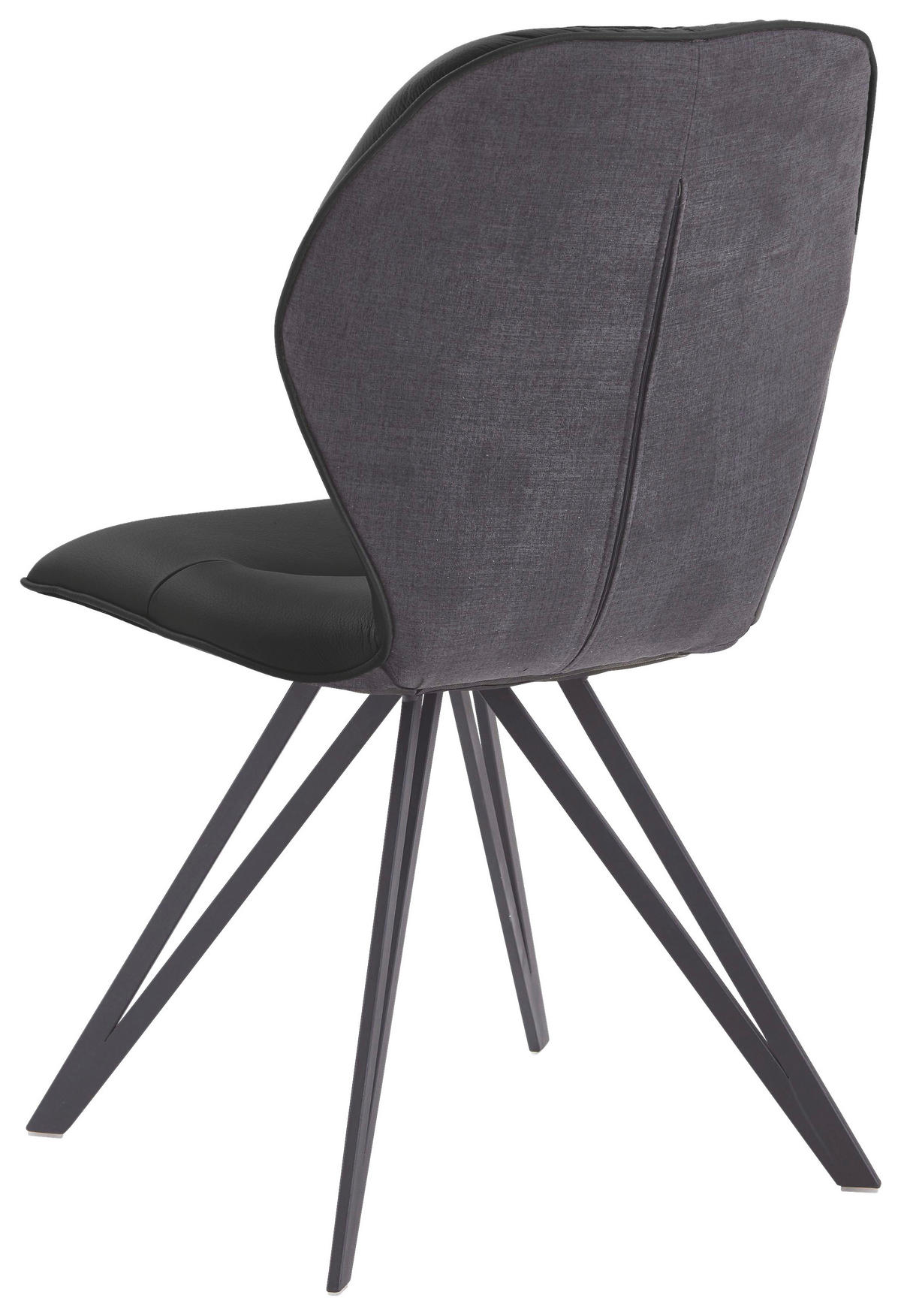 STUHL  in Echtleder pigmentiert  - Schwarz/Graphitfarben, Design, Leder/Textil (58/91/59cm) - Valdera