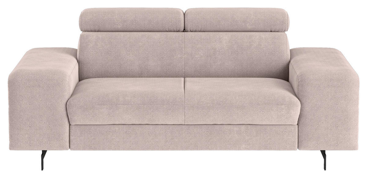 2-SITZER-SOFA Creme  - Creme/Schwarz, Textil/Metall (198/81/100cm) - MID.YOU