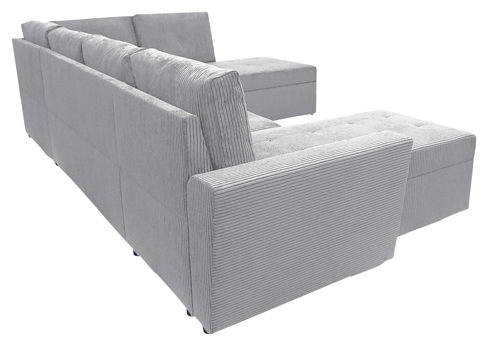 Thumbnail - Mid.you Wohnlandschaft, Hellgrau, Textil, 4-Sitzer, Füllung: Schaumstoff, U-Form, 297x212 cm, Bettkasten erhältlich, Lie...