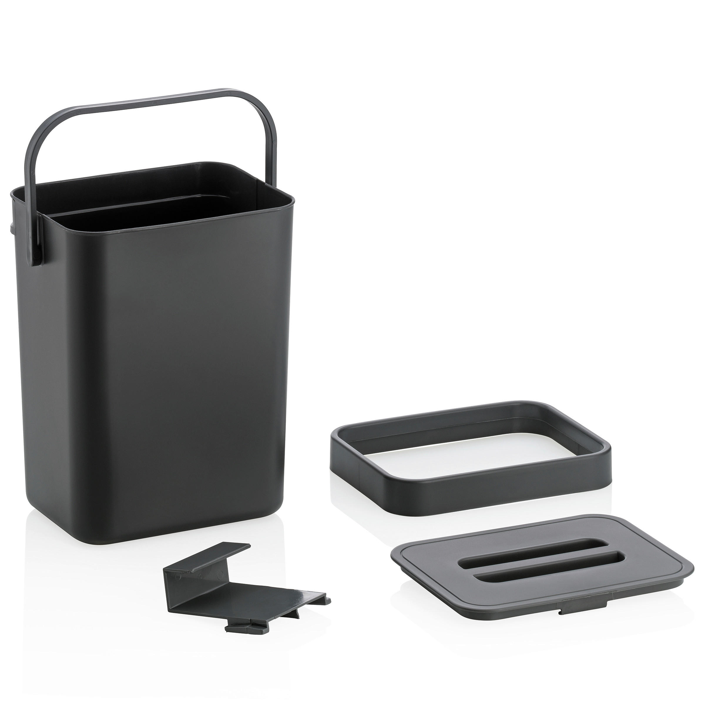 ABFALLEIMER 2,3 l  Kunststoff  - Dunkelgrau, KONVENTIONELL, Kunststoff (15,5/12/20,5cm) - Kela