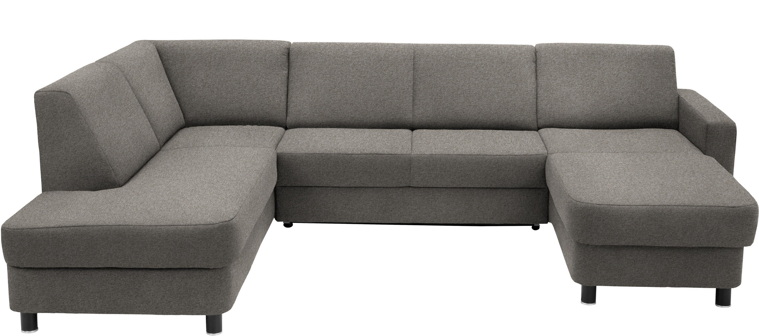 WOHNLANDSCHAFT  in Webstoff Grau  - Schwarz/Grau, Design, Holz/Textil (198/296/165cm) - Xora