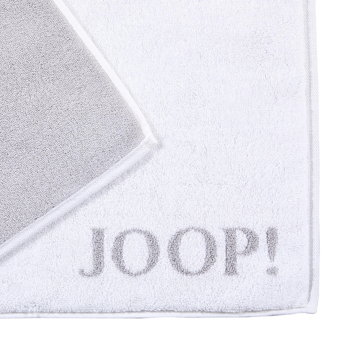 BADEMATTE 50/80 cm Weiß, Hellgrau  - Hellgrau/Weiß, Basics, Textil (50/80cm) - Joop!