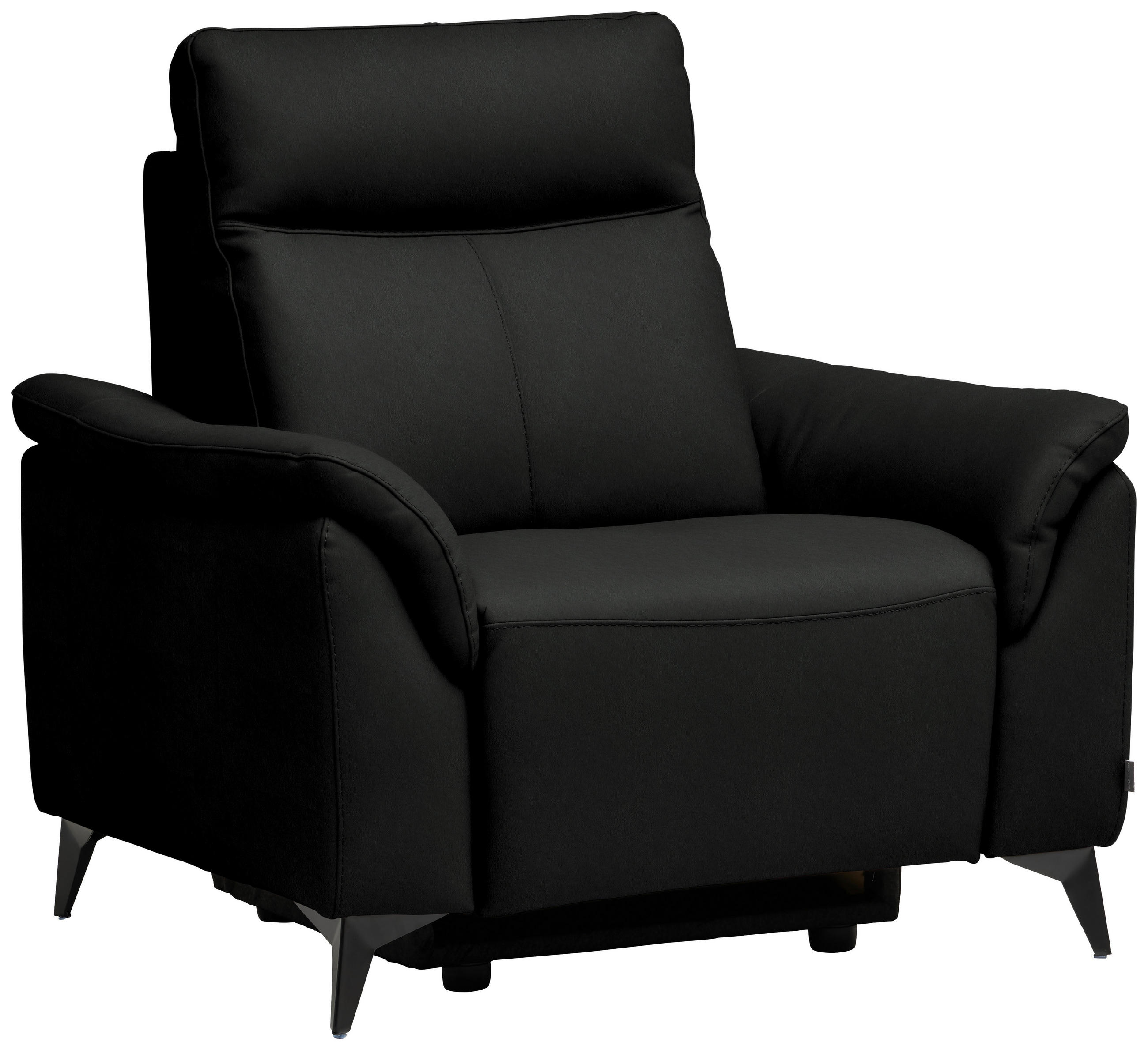 SESSEL in Echtleder Schwarz  - Schwarz, Design, Leder/Metall (107/105/98cm) - Belluti