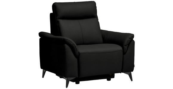 SESSEL in Echtleder Schwarz  - Schwarz, Design, Leder/Metall (107/105/98cm) - Belluti