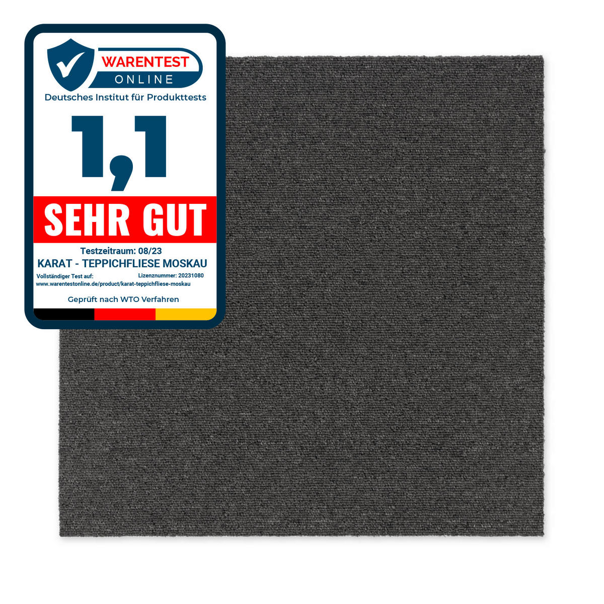 TEPPICHFLIESE - Dunkelgrau, Basics, Textil (50/50cm) - Esposa
