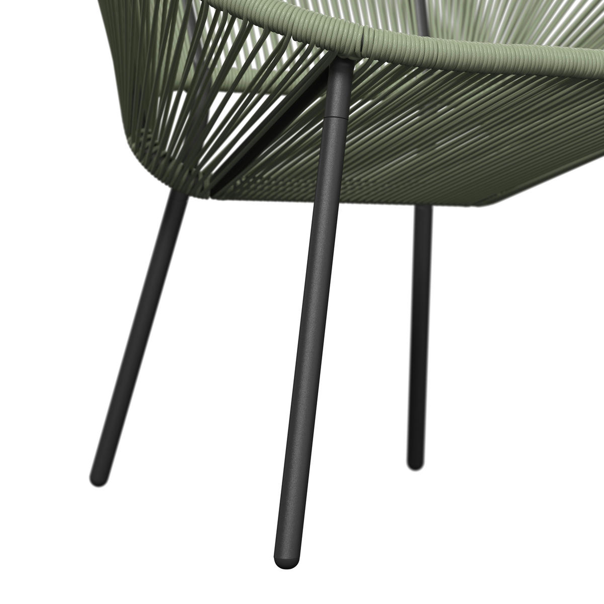 GARTENSESSEL Stahl Grün, Schwarz  - Schwarz/Grün, MODERN, Kunststoff/Metall (69/82/68cm) - Ambia Garden