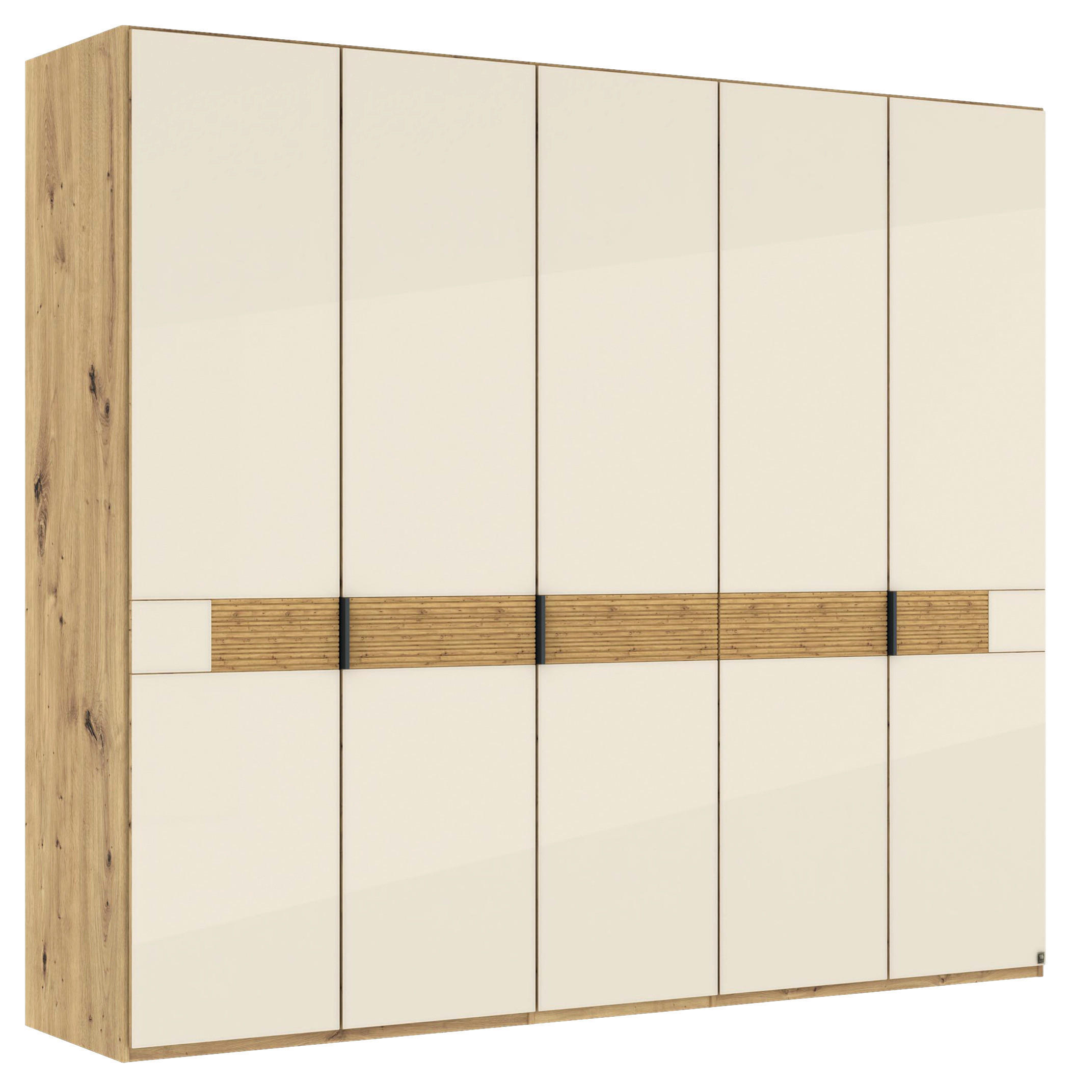 Musterring Drehtürenschrank Champagner, Eiche Bianco 250x216x58 cm
