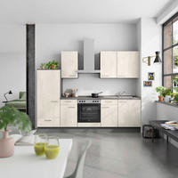KÜCHENBLOCK Riva 270 cm  in Weiß, Schieferfarben  - Schieferfarben/Edelstahlfarben, MODERN, Holzwerkstoff/Metall (270cm) - Nobilia