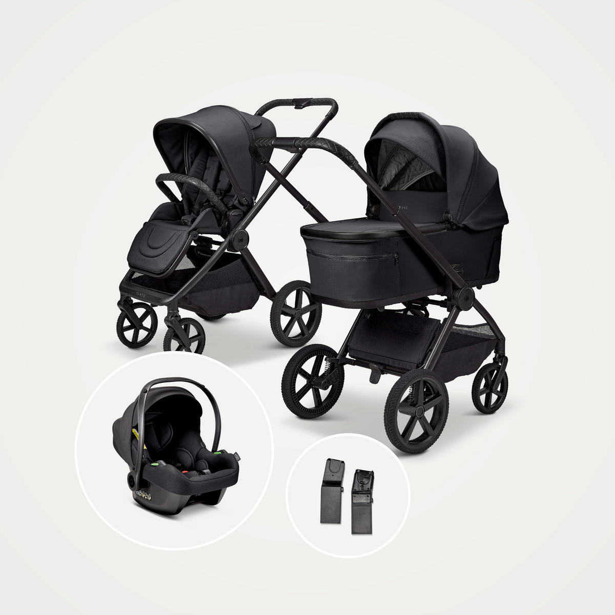 KINDERWAGENSET  GIO FOLD ETPU SET  onyx  - Schwarz, Basics, Textil/Metall (120/58/92cm) - Moon Edition
