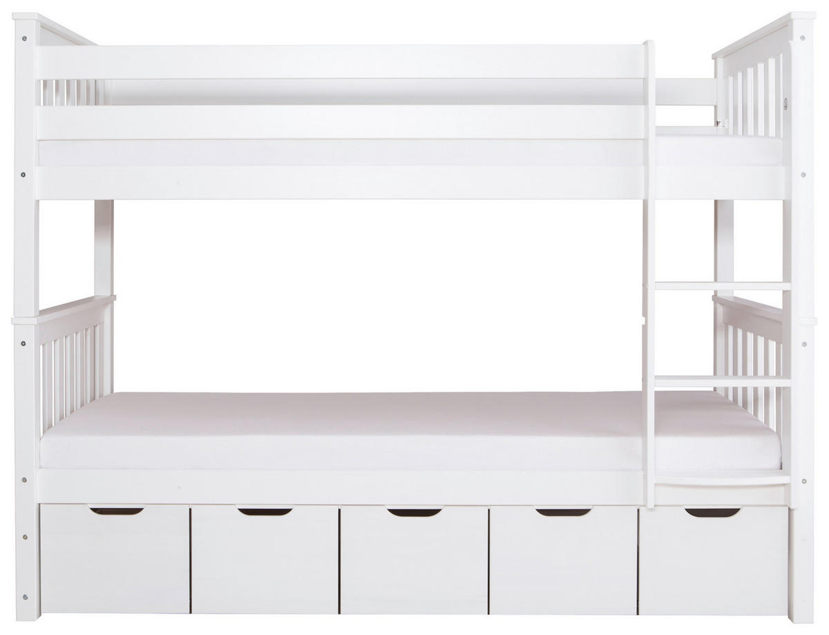 ETAGENBETT 90/200 cm Weiss  - Weiss, Modern, Holz (90/200cm) - MID.YOU
