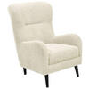OHRENSESSEL Teddystoff Creme  - Creme/Schwarz, Design, Holz/Textil (77/103/98cm) - MID.YOU