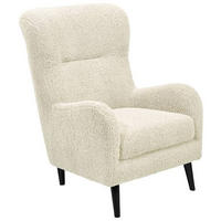 OHRENSESSEL Teddystoff Creme  - Creme/Schwarz, Design, Holz/Textil (77/103/98cm) - MID.YOU