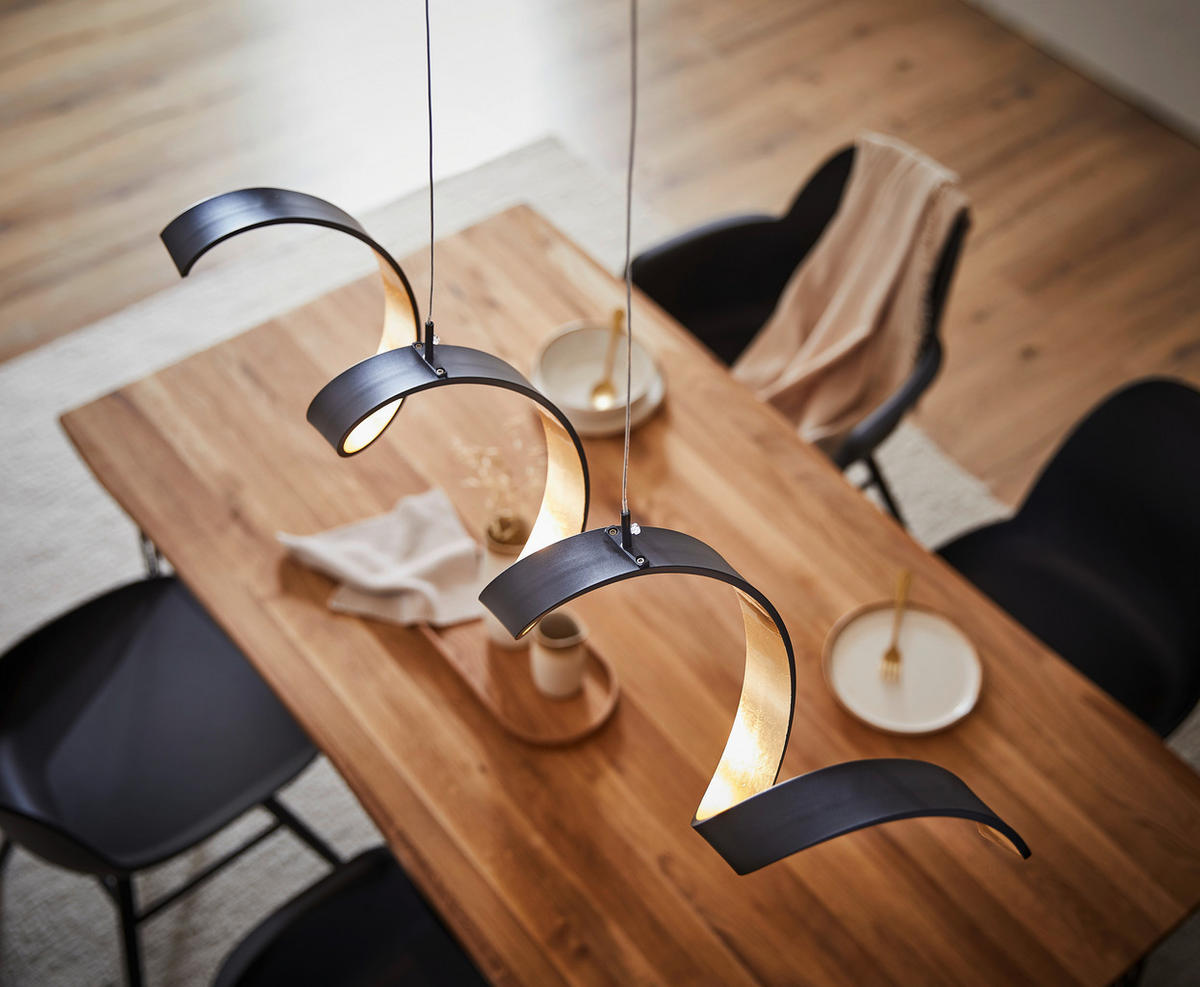 LED-HÄNGELEUCHTE 80/13,5/120 cm  - Goldfarben/Schwarz, Design, Metall (80/13,5/120cm)