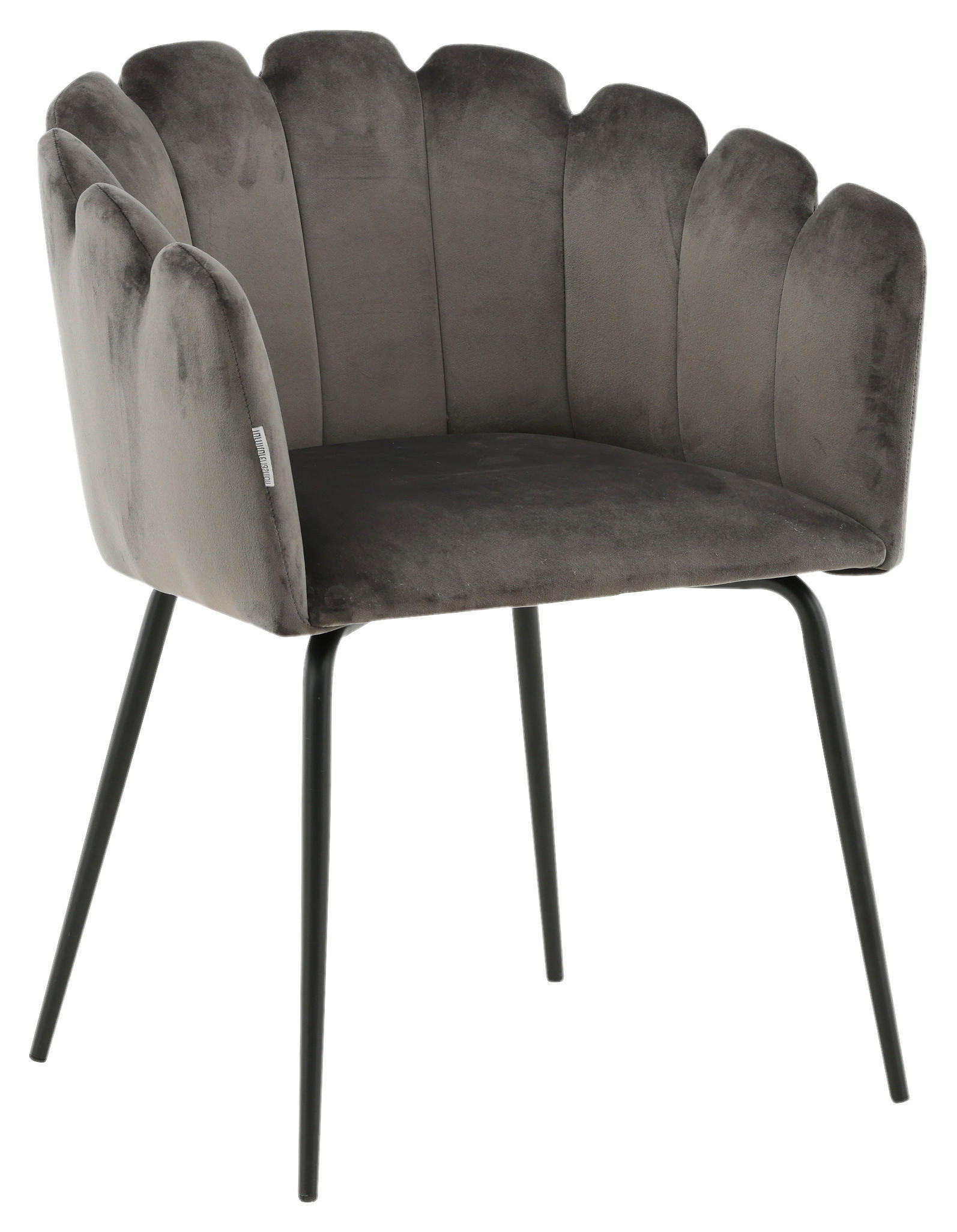 STUHL  in Stahl Samt Metall, Textil  - Grau, Design, Textil/Metall (61/76.56/54cm) - Livetastic