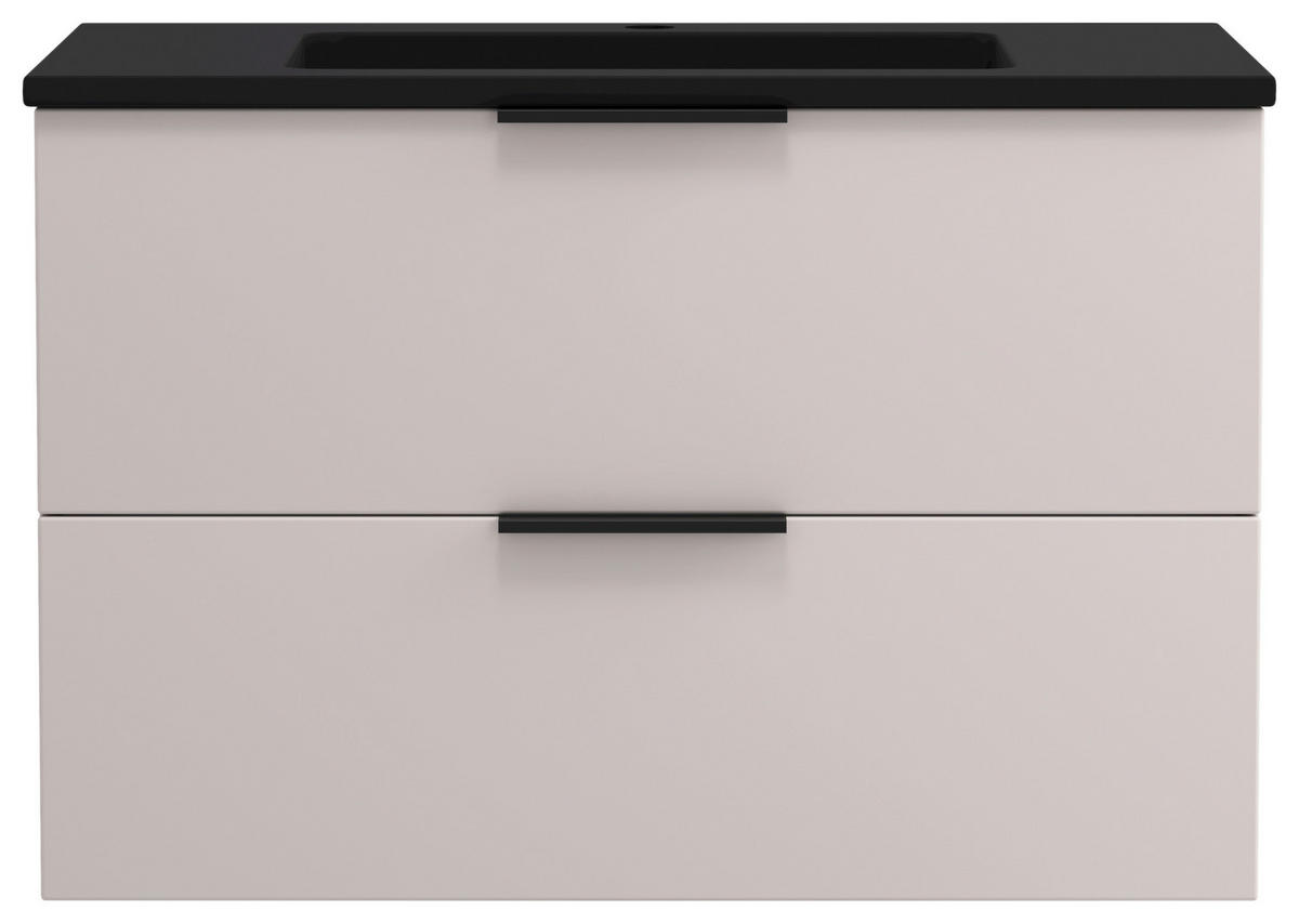 WASCHTISCHKOMBI  - Kaschmir/Schwarz, MODERN, Keramik/Holzwerkstoff (80/54/47cm) - Held