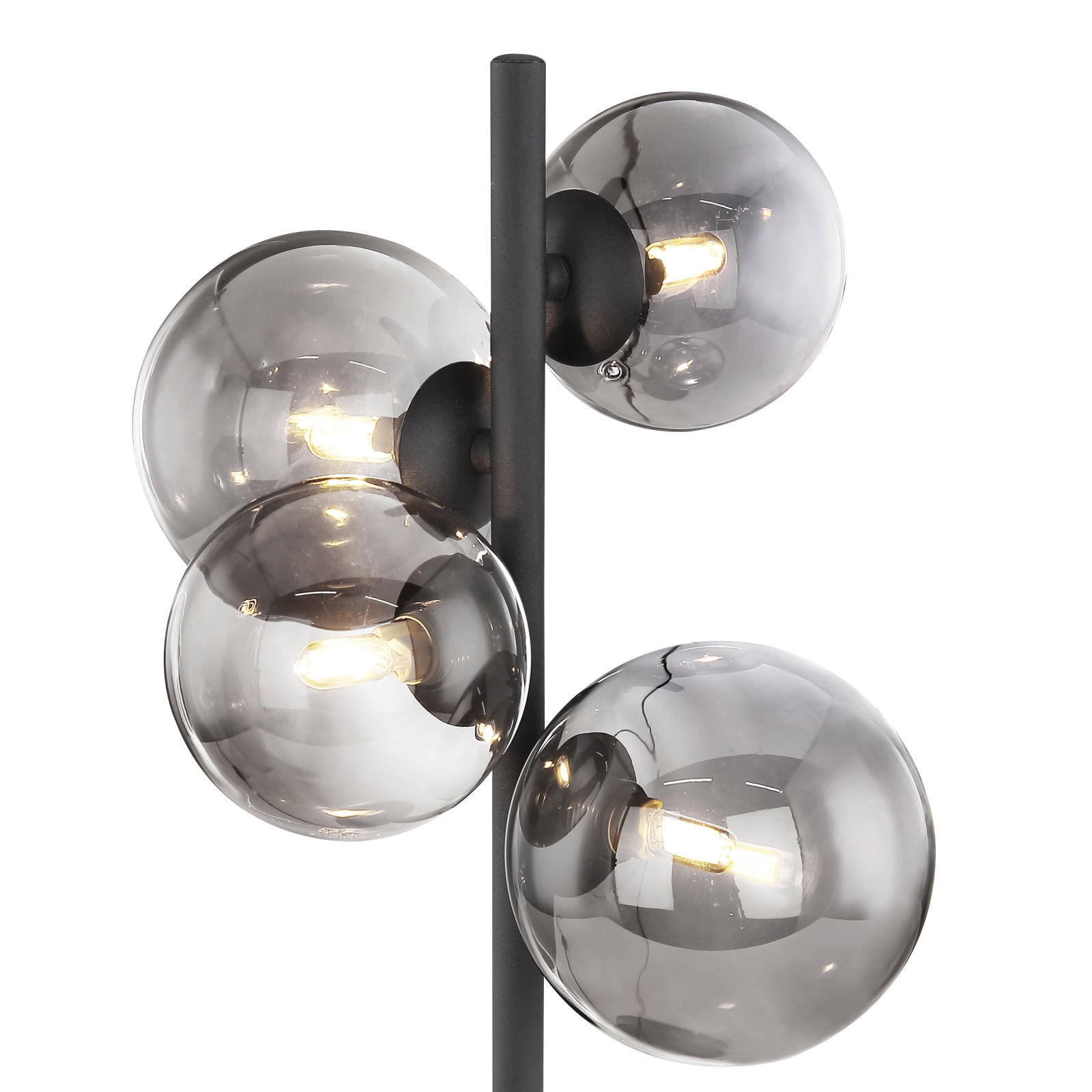 STOLNÁ LED LAMPA, 23,7/19,3/48 cm - čierna, Design, kov/sklo (23,7/19,3/48cm) - Globo