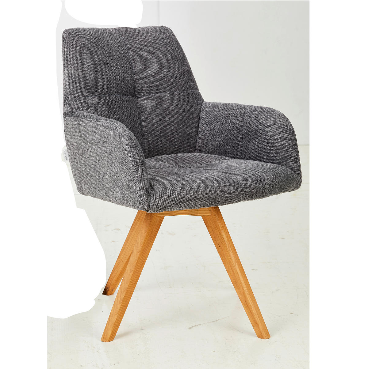 ARMLEHNSTUHL drehbar  in Webstoff  - Eichefarben/Anthrazit, KONVENTIONELL, Holz/Textil (62/87,5/68,5cm) - Linea Natura